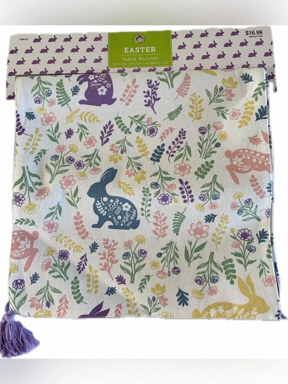 🆕 Hobby lobby Easter Floral Bunny Table Runner